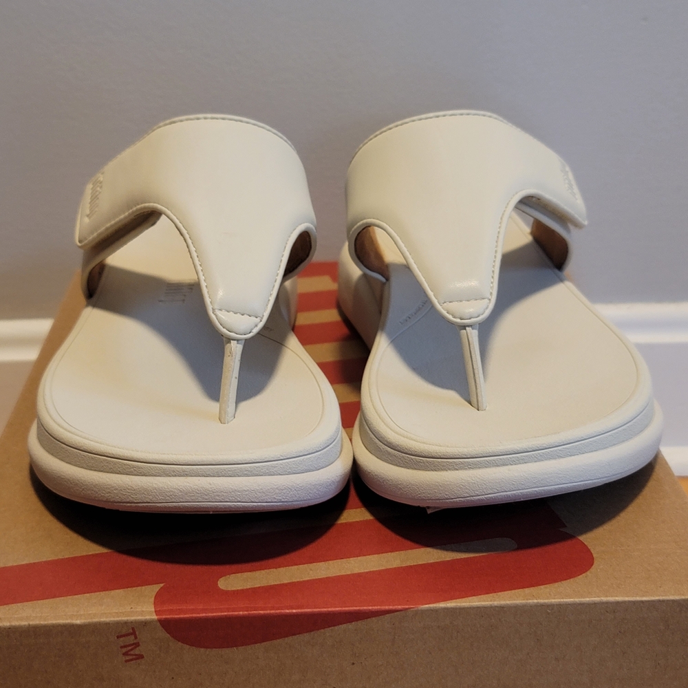 NIB FITFLOP F-Mode Go Adjustable Flatform Toe-Post Sandals Paris Beige Size 7 - Picture 4 of 9
